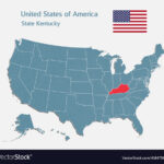 Map Country Usa And State Kentucky Royalty Free Vector Image | Kentucky On The Map Of USA