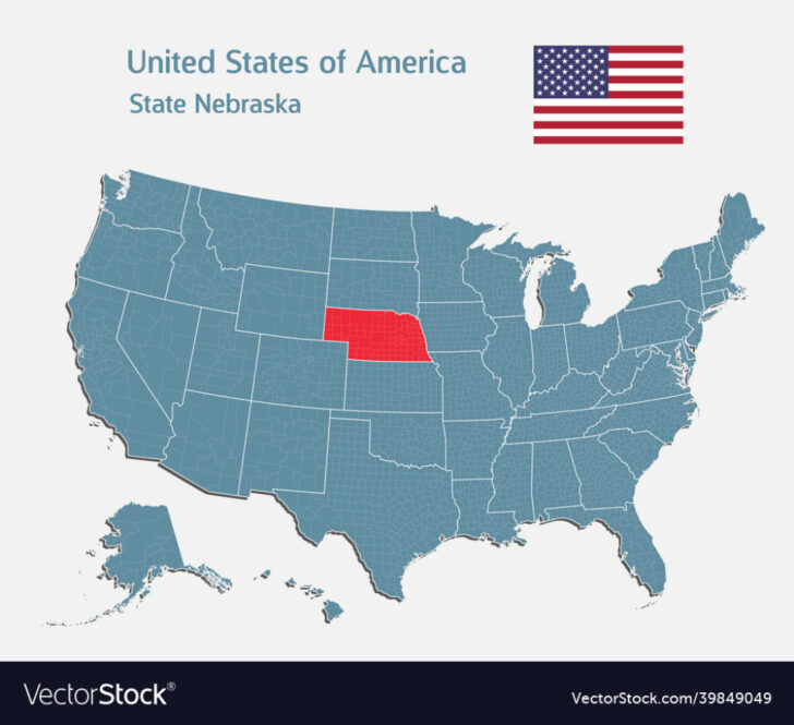 Nebraska on Map of USA