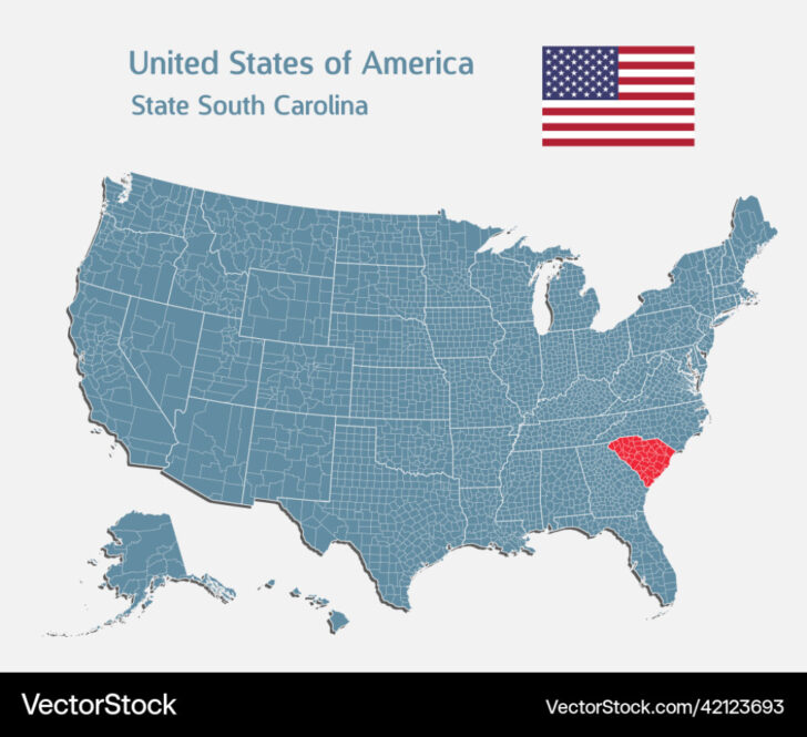 South Carolina on Map of USA