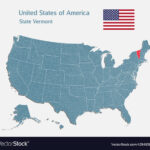 Map Country Usa And State Vermont Royalty Free Vector Image | Vermont On Map Of Usa