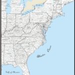Map Custom East Coast Usa Region County Outline/County Names | Map Of East Coast Usa With Cities