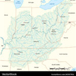 Map Drainage Basin Of The Ohio River Usa Vector Image | Map Of Usa Ohio River