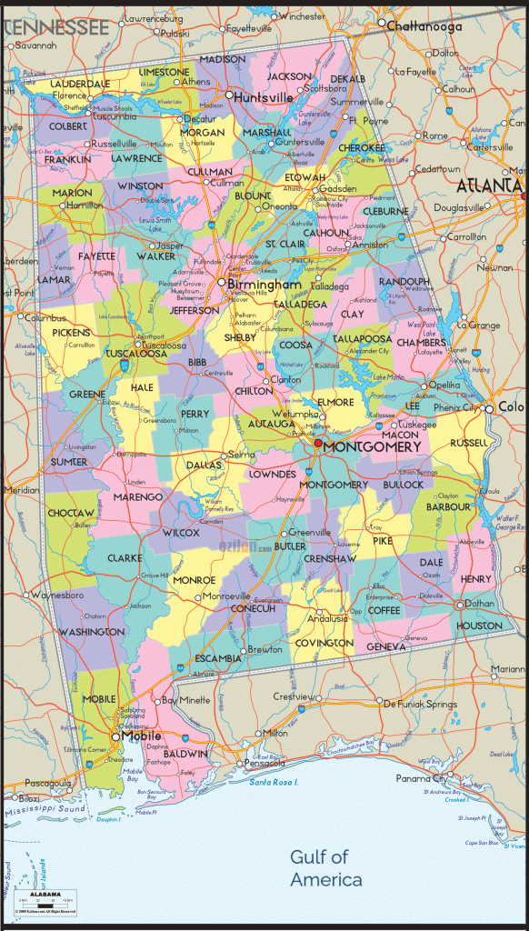 Map Of Alabama - Detailed Alabama Map With Cities, Counties And | Map Of Alabama Usa With Cities