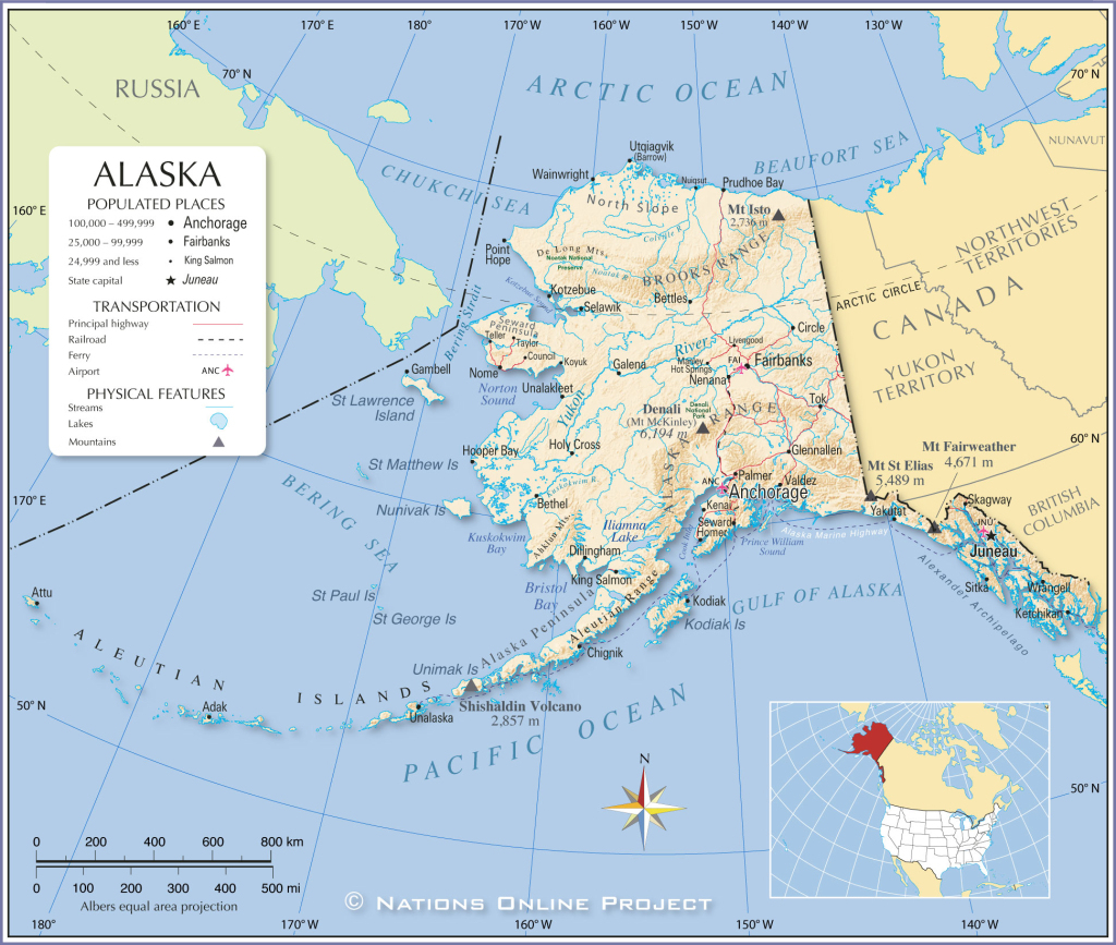 Map Of Alaska State, Usa - Nations Online Project | Detailed Map Of Alaska Usa