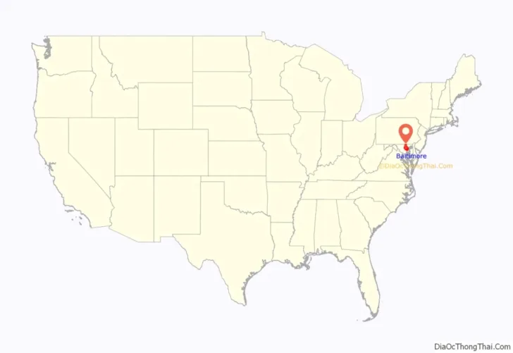 Baltimore on Map of USA