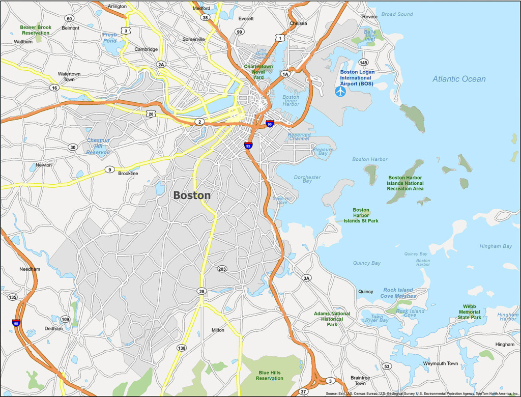 Map Of Boston, Massachusetts - Gis Geography | Map of Boston Area USA