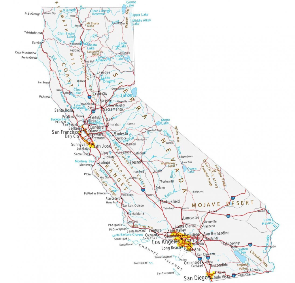 Map Of California - Cities And Highways - Gis Geography | Map of California USA with Cities