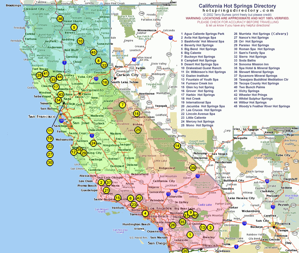 Map Of California Hot Springs | Map Of Hot Springs In Usa