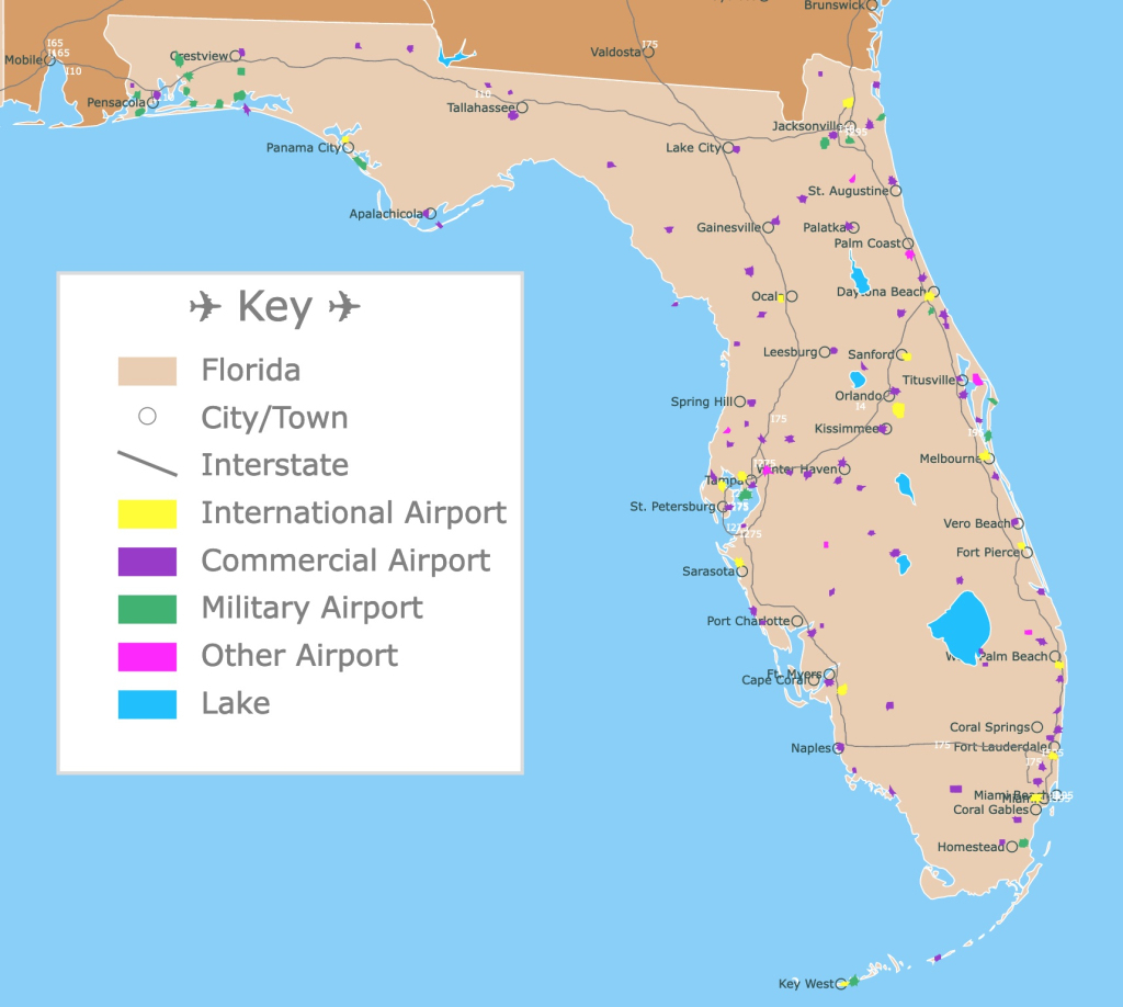 Map Of Florida Airports | Map of Airports in Florida USA