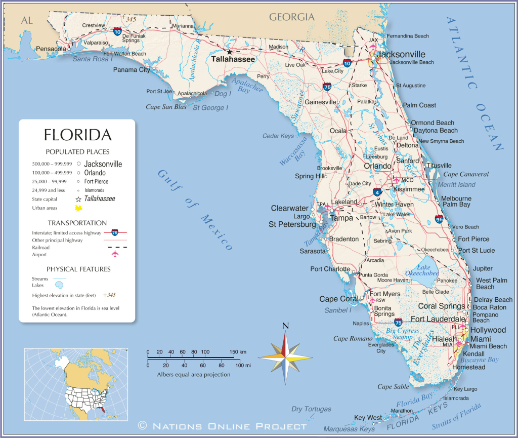 Map Of Florida State, Usa - Nations Online Project | Map of Florida USA