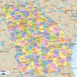 Map Of Georgia   Georgia Map With Cities, Counties And Roads | County Map Of Georgia USA