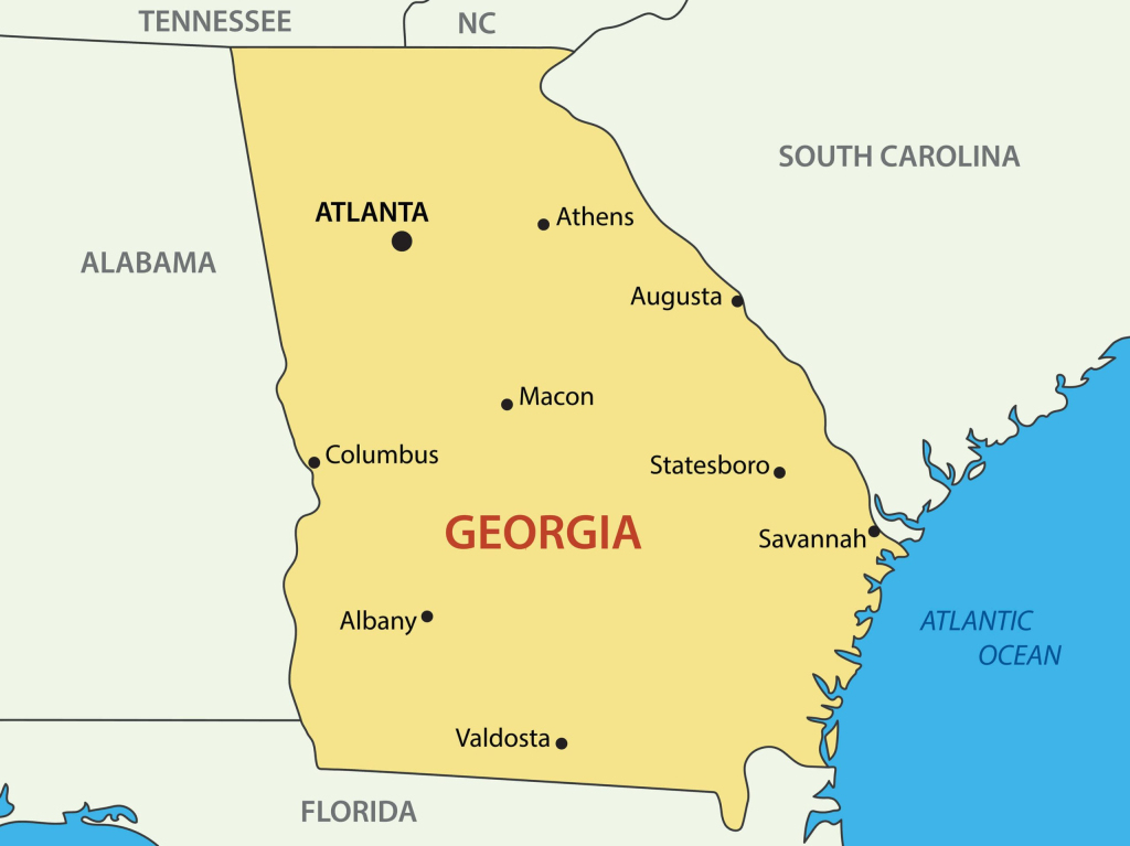 Map Of Georgia - Guide Of The World | Map of Albany Georgia USA
