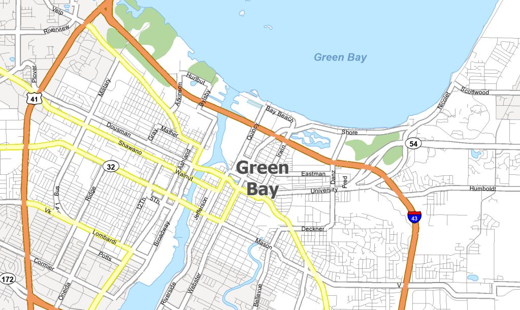 Map Of Green Bay, Wisconsin - Gis Geography | Map of Green Bay Wisconsin USA