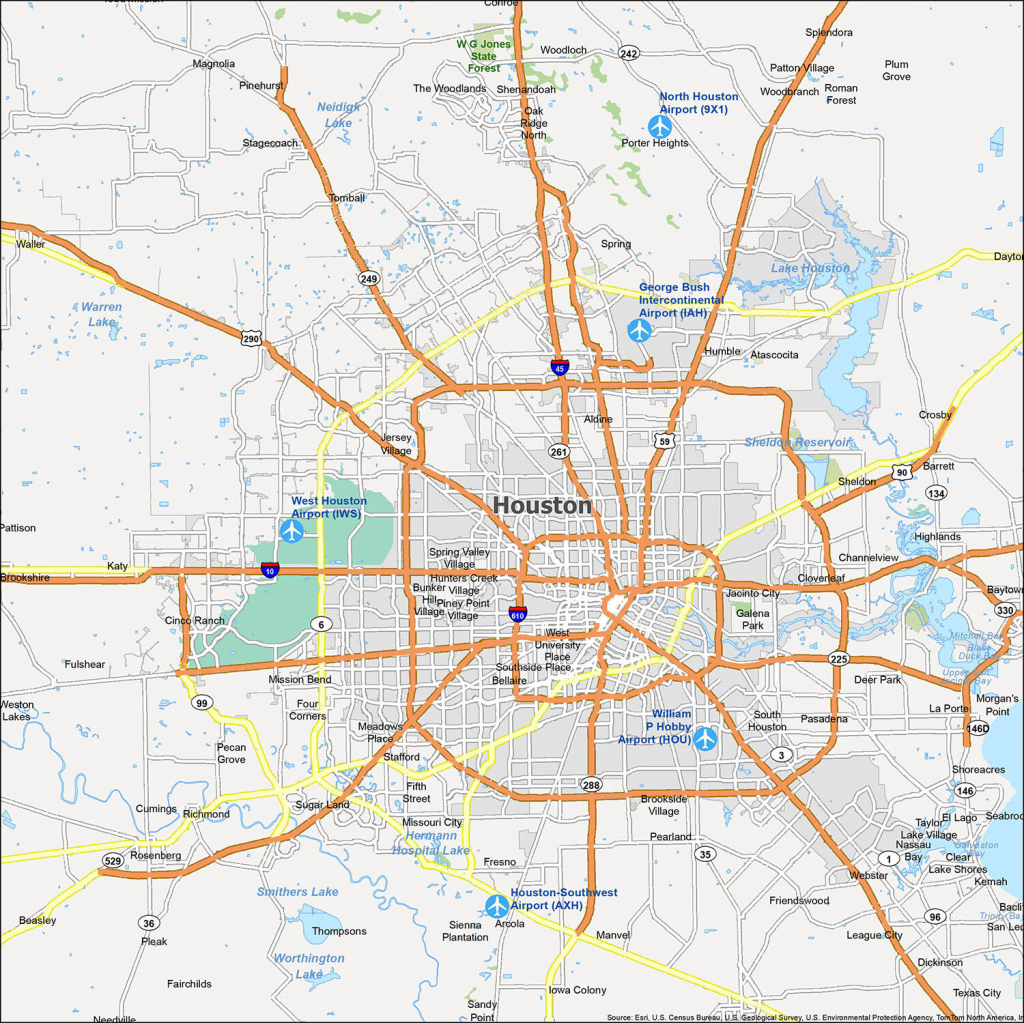 Map Of Houston, Texas - Gis Geography | Street Map of Houston Texas USA