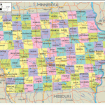 Map Of Iowa   Iowa Map With Cities, Counties And Roads Network | Road Map Of Iowa USA
