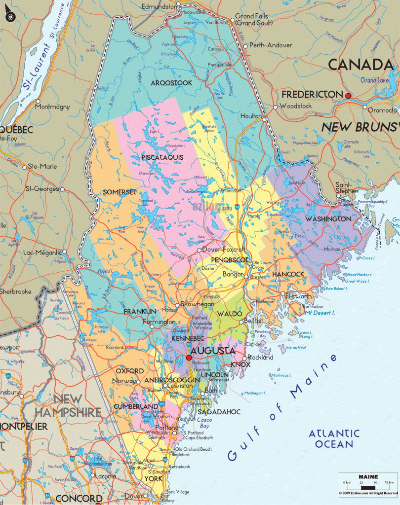 Map Of Maine - Maine Map With Cities, Counties And Roads Network | Detailed Map of Maine USA