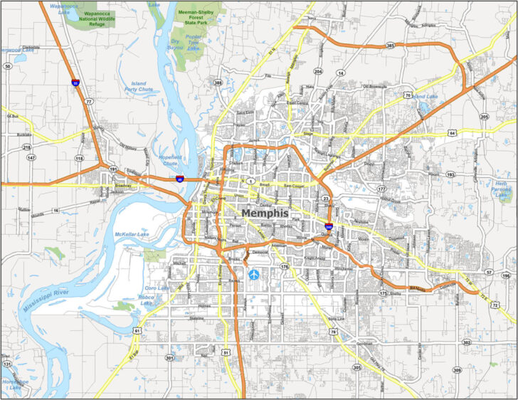 Memphis on Map of USA Memphis on Map of USA