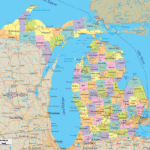 Map Of Michigan   Michigan Map With Cities, Counties And Roads | Road Map Of Michigan USA