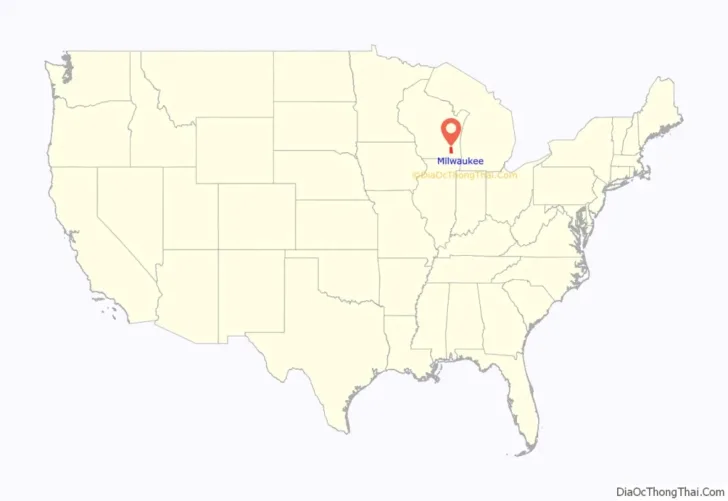 Milwaukee on Map of USA