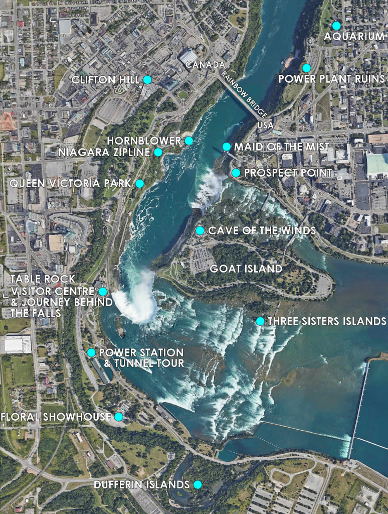 Map Of Niagara Falls | Map of Niagara Falls USA Side