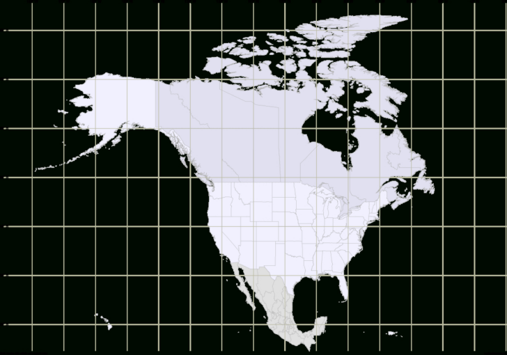 Map of USA with Lines of Latitude and Longitude