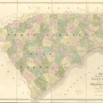 Map Of North And South Carolina Exhibiting The Post Offices Post | Map Of North And South Carolina Usa
