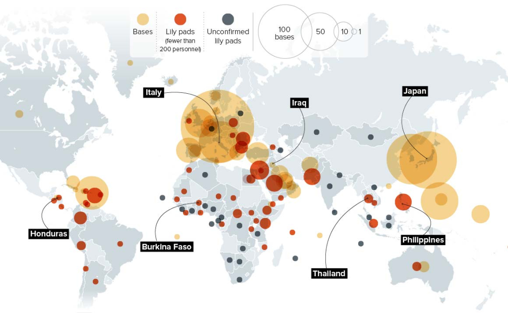 Map Of Overseas United States Military Bases : R/Mapporn | Map of Military Bases in USA