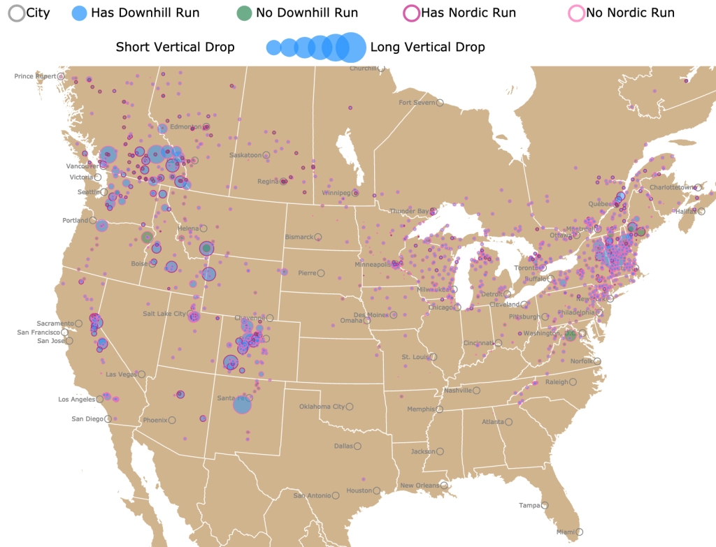 Map Of Ski Resorts In North America | Map Of Ski Resorts In Usa