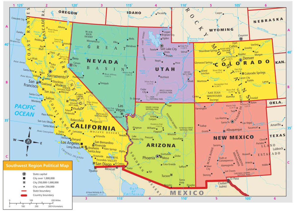 Map Of Southwest Usa - Map Southwest Usa (Northern America - Americas) | Map of the Southwest USA