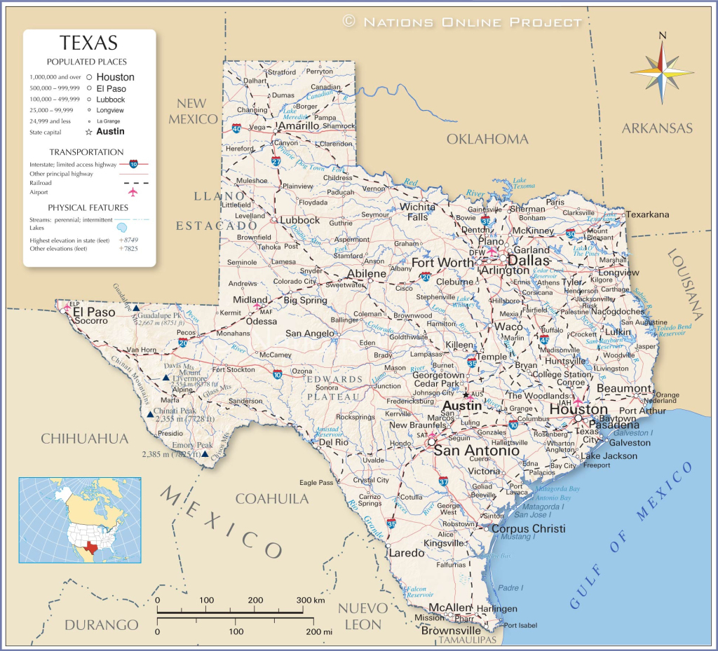 Map Of Texas State, Usa - Nations Online Project | The Map Of Texas Usa