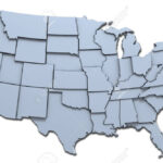Map Of The 48 Continental Usa States Raised With Clipping Path | Map Of USA 48 States