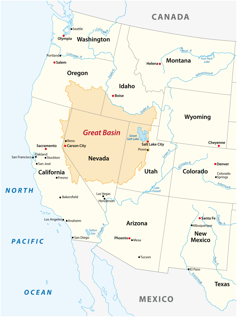 Map Of The Great Basin | Fws.gov | Great Basin On Map Of Usa