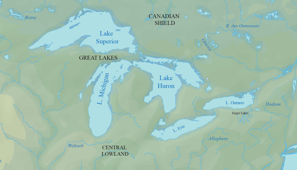 Map Of The Great Lakes Of North America - Gis Geography | Map of Great Lakes USA