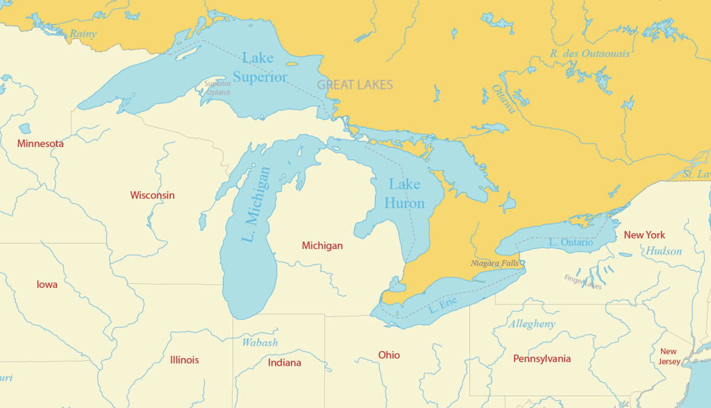 Map Of The Great Lakes Of North America - Gis Geography | Map of USA with the Great Lakes