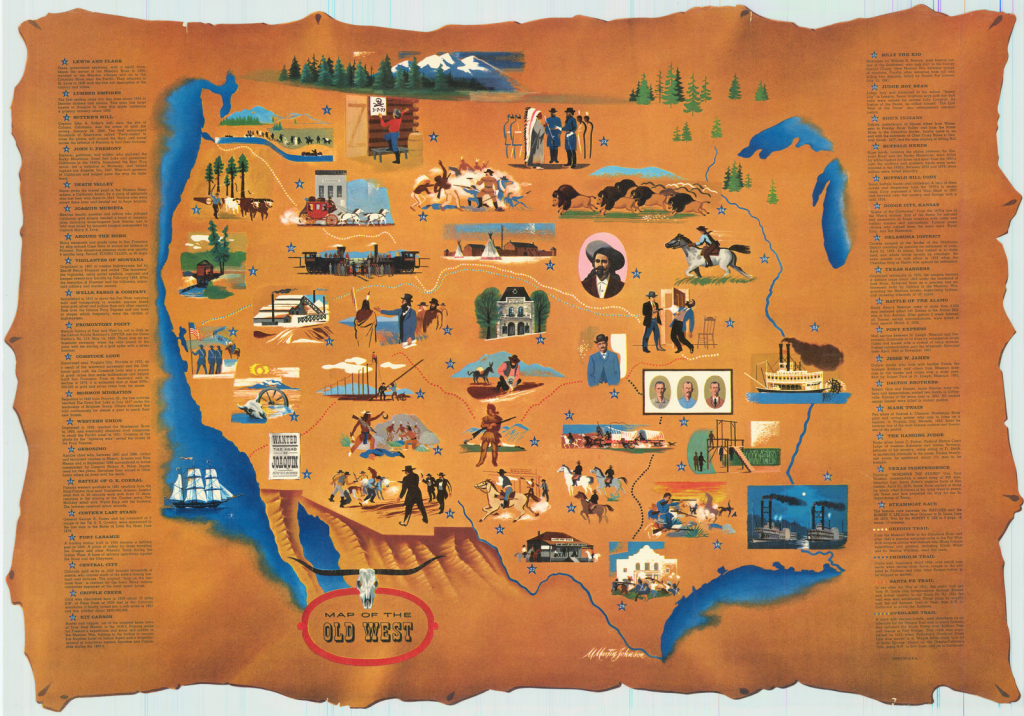 Map Of The Old West - Barry Lawrence Ruderman Antique Maps Inc. | Map of the Old West USA