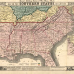 Map Of The Southern States, Including Rail Roads, County Towns | Map Of The Southern Usa