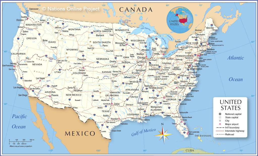 Map Of The United States - Nations Online Project | Online Map Of The Usa