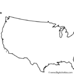 Map Of The United States With Title   Coloring Page (Independence Day) | Coloring Page Of Usa Map