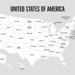 Map Of Usa Map With States, Black And White Usa Map With 50 States | Black And White Map Of Usa With States