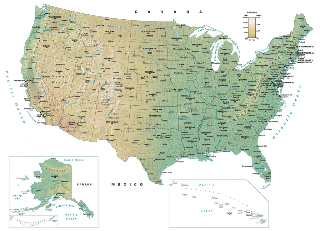 Map Of Usa - United States Of America - Gis Geography | Picture Of A Map Of The Usa