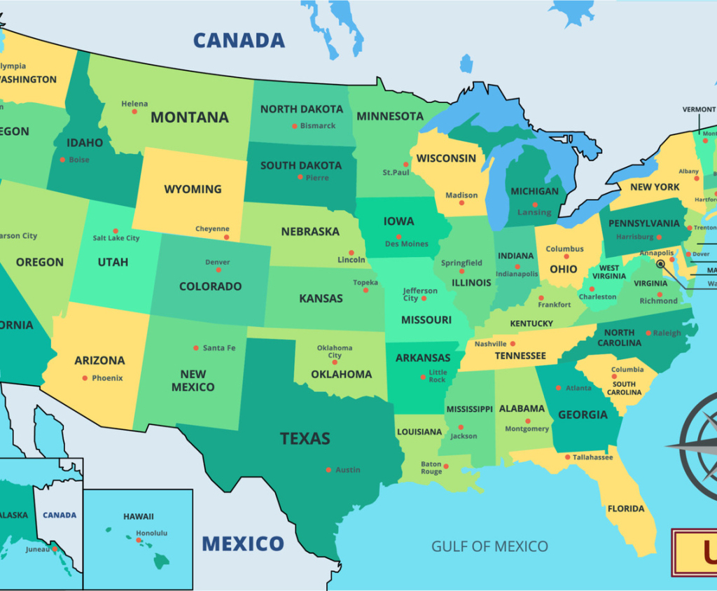 Map Of Usa With State Names | Map Of Usa With State Names