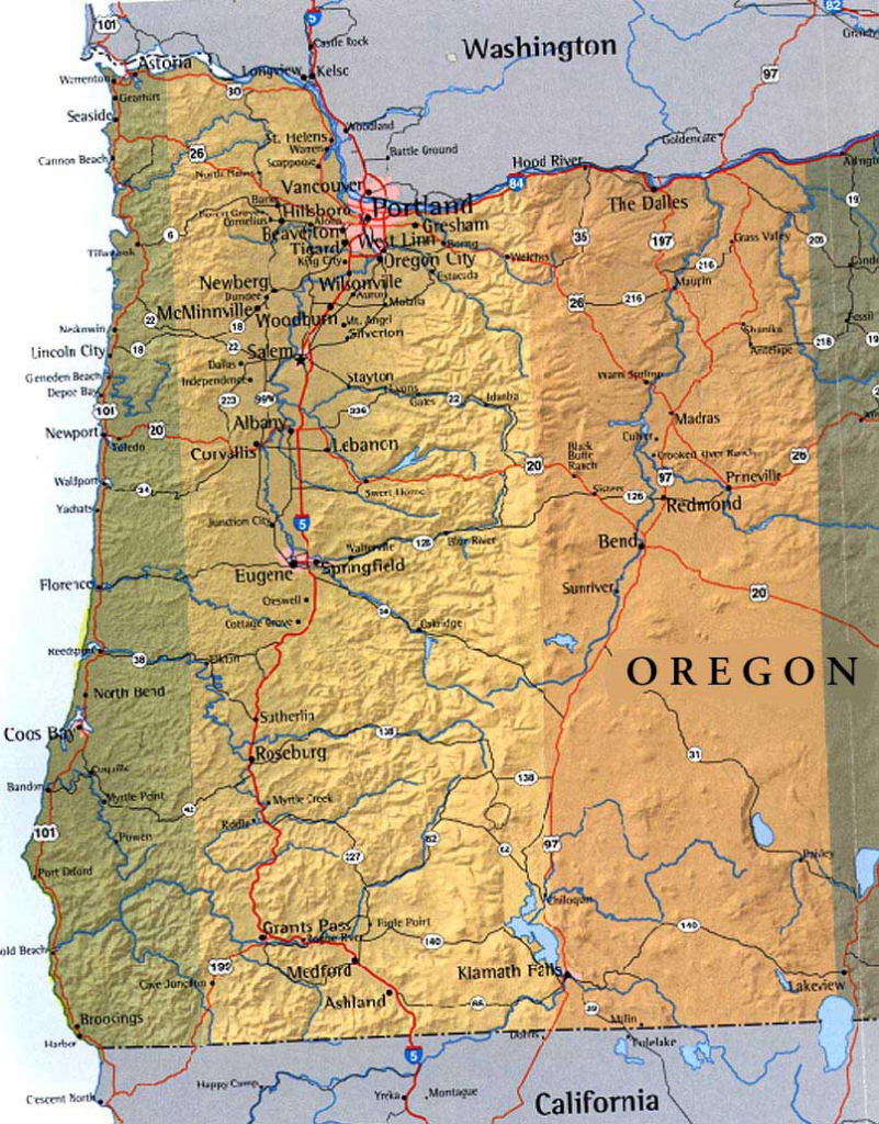 Map Of Western Oregon, Usa | Map of Portland Oregon USA