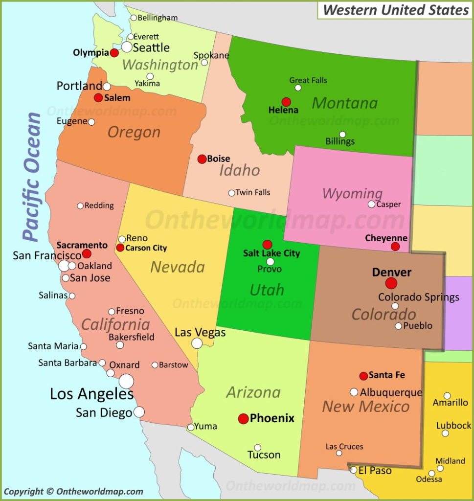 Map Of Western United States - Ontheworldmap | Map Of The West Usa