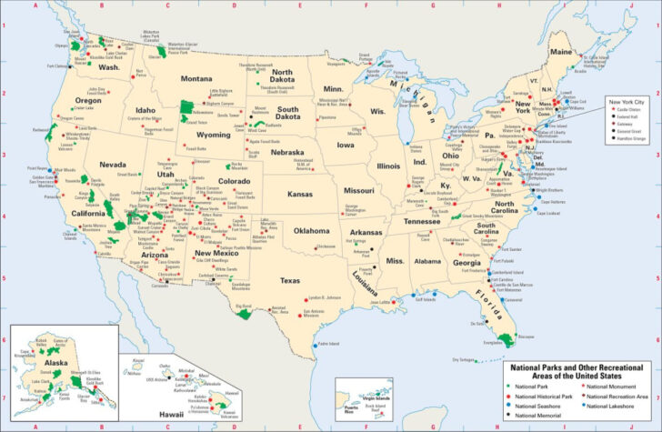 Map of Western USA National Parks