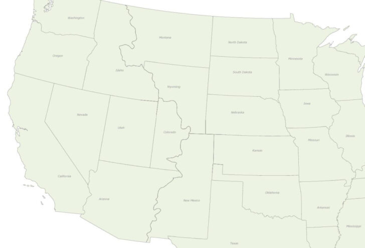Blank Map of Western USA