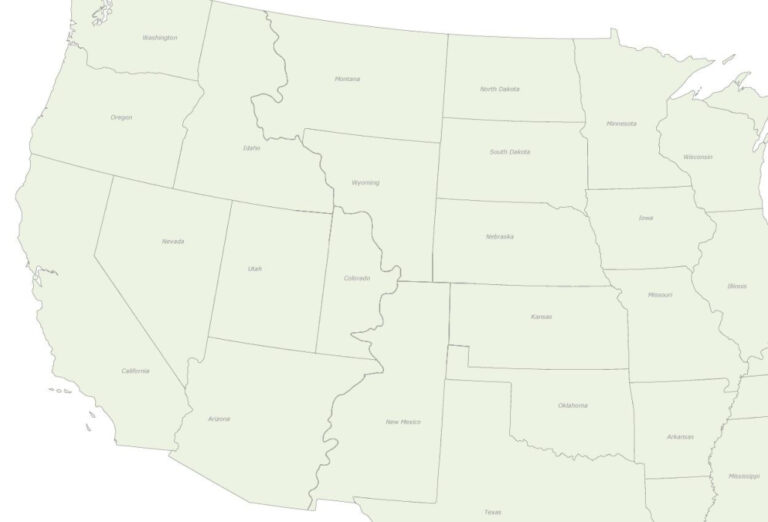 Blank Map Of Western USA - Printable US Maps