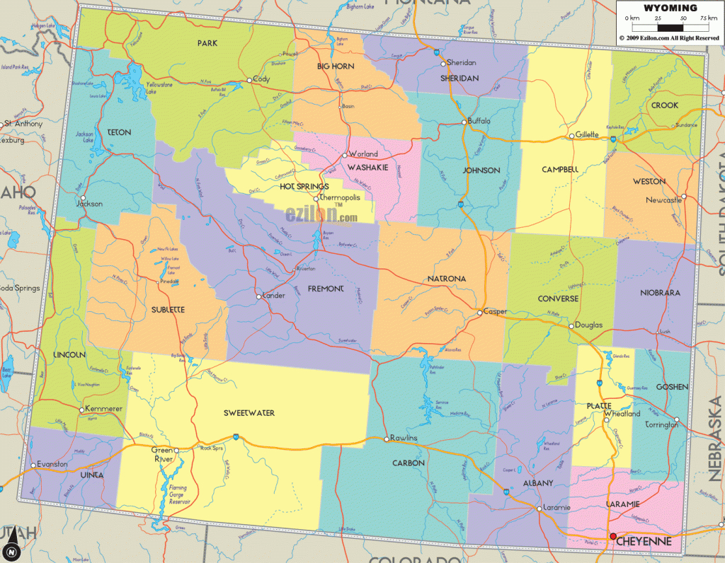 Map Of Wyoming - Detailed Wyoming Map With Cities, Counties And | Road Map Of Wyoming Usa