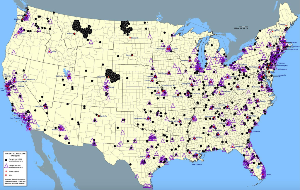 Map Publishedfema Showing Potential Us Nuclear Targets In | Fema Navy Flood Map of USA