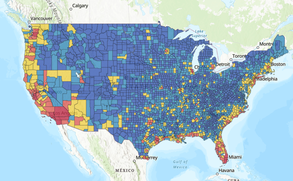 Map Reveals Your Neighborhood&amp;#039;S Risk Of Natural Disaster - Newsweek | Natural Disaster Map of USA