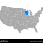 Map Wisconsin In Usa Royalty Free Vector Image | Wisconsin On Map Of Usa